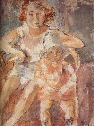 Jules Pascin Younger mother with child USA oil painting artist